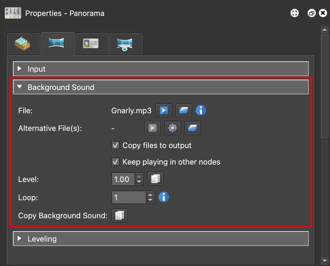 Node Background Sound Properties