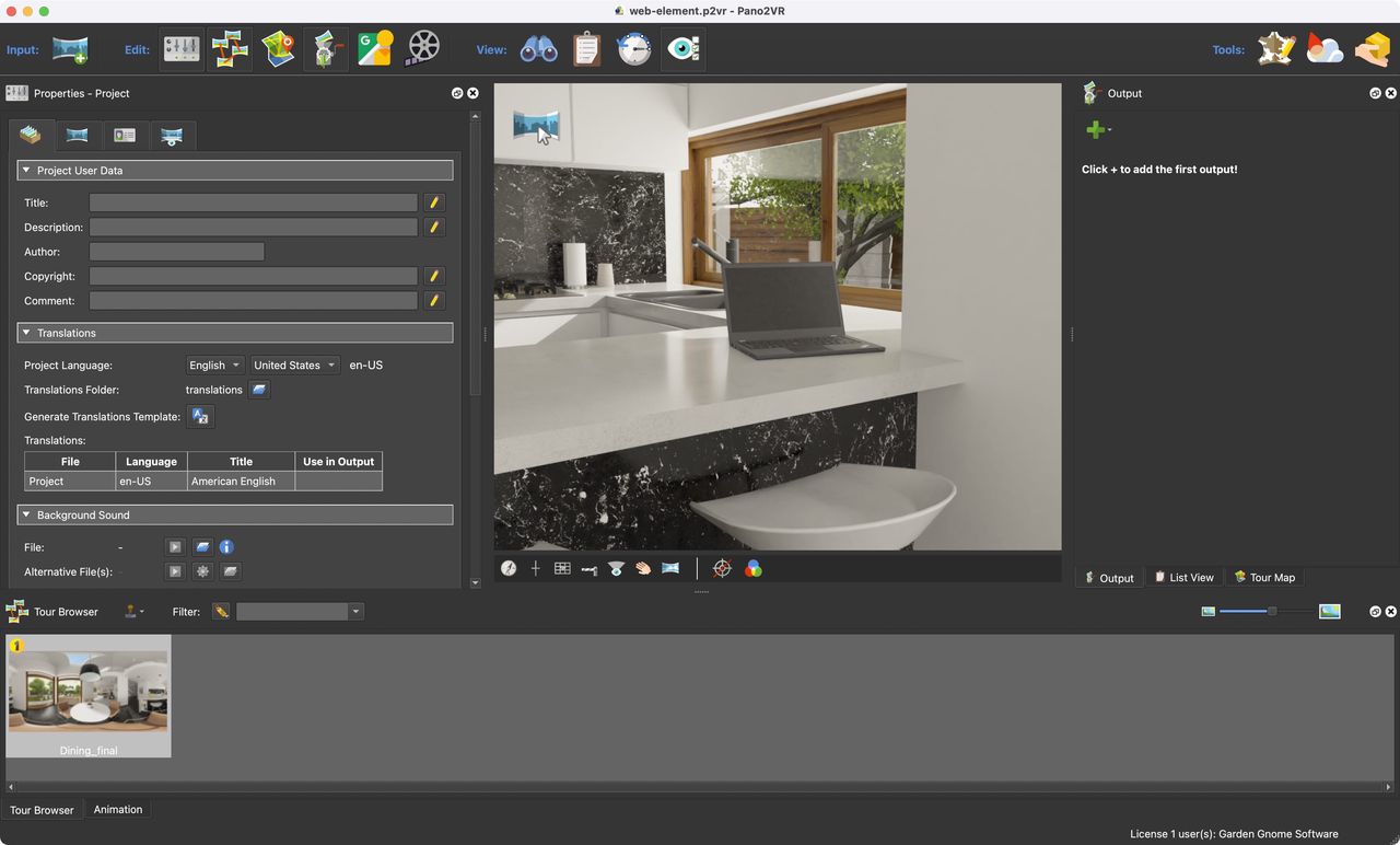 This node will have a web element added to the laptop’s screen.