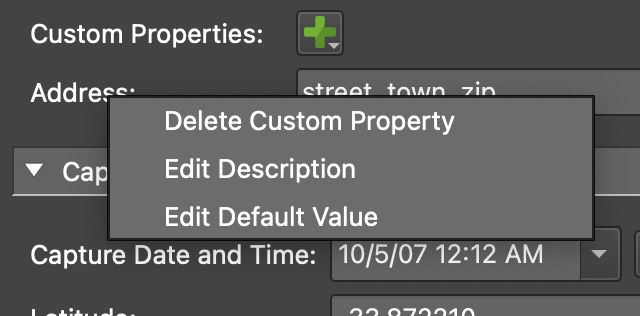Custom Property Context Menu