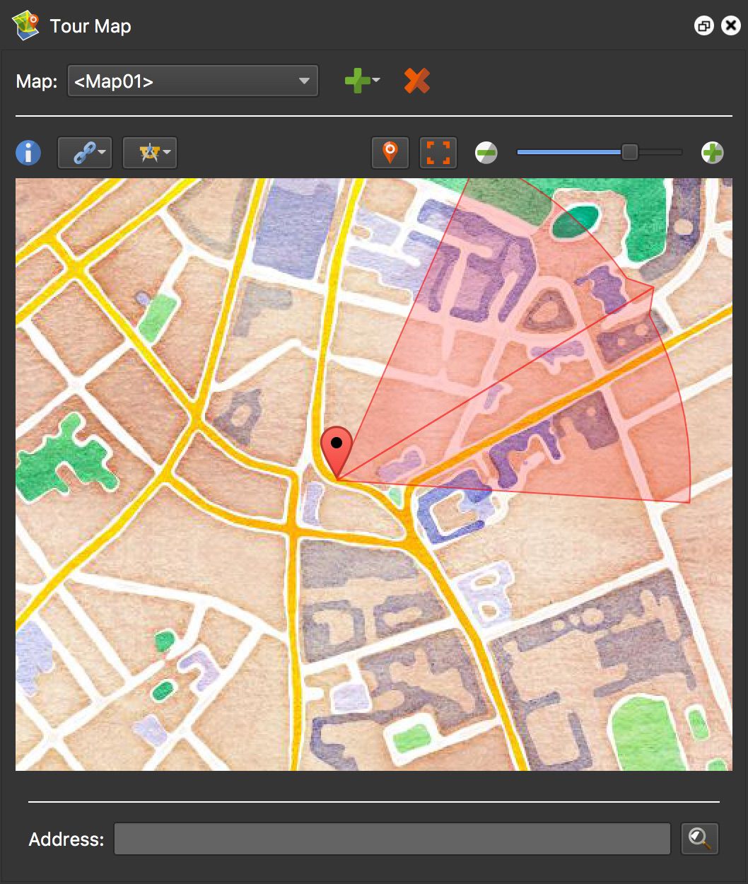 Custom watercolor map tiles by Stamen.