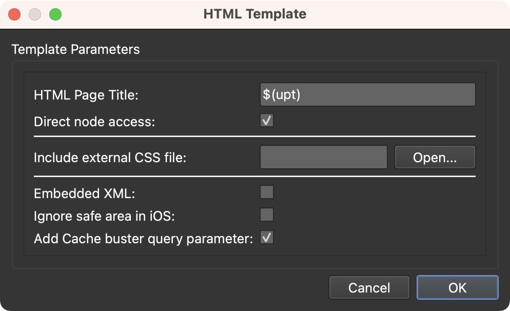 HTML Normal Template Parameters